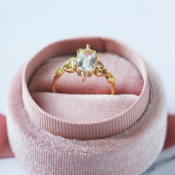 Genuine Mystic Topaz Stone Ring in Gold Vermeil - Picture 3 of 6